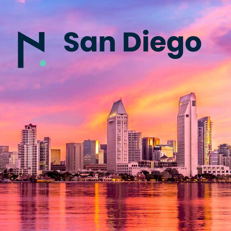 A skyline view of San Diego representing the NHCA San Diego chapter.